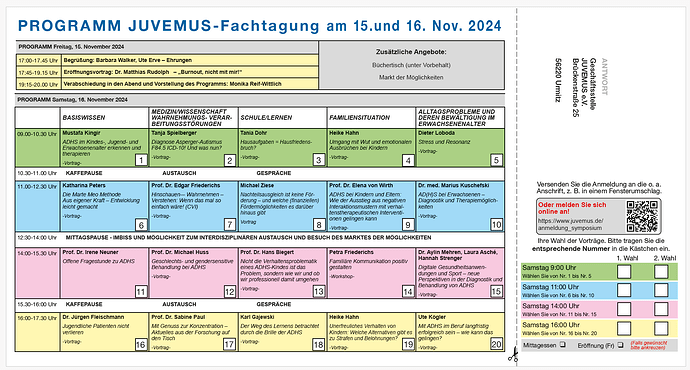 Einladung ADHS & Autismus Fachtagung 15.16.11.2024 in Boppard (Nähe Koblenz, RLP), Juvemus e. V. Seite 2